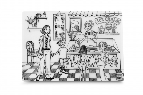 Planșă reutilizabilă Funny Mat, model Magazinul de înghețată, 48×33.5 cm [1]