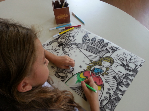 Plansa reutilizabila Funny Mat model Print si Printesa, 48x33.5 cm [2]