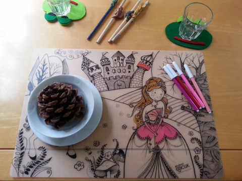 Plansa reutilizabila Funny Mat model Print si Printesa, 48x33.5 cm [1]