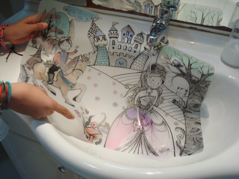 Plansa reutilizabila Funny Mat model Print si Printesa, 48x33.5 cm [4]