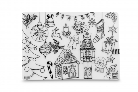 Produse art & craft-Lucru manual - Plansa reutilizabila Funny Mat pentru colorat ,model Craciun, 48x33.5 cm