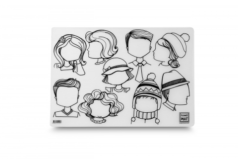 Produse art & craft-Lucru manual - Plansa reutilizabila Funny Mat pentru colorat model Emotii, 48x33.5 cm