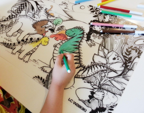 Plansa reutilizabila Funny Mat pentru colorat, model Jurassic World, 48x33.5 cm [3]