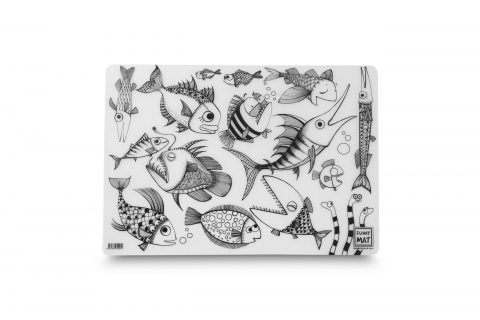 Produse art & craft-Lucru manual - Plansa reutilizabila Funny Mat pentru colorat model Pestisori, 48x33.5 cm