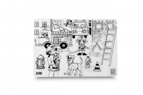 PLANȘĂ FUNNY MAT - POMPIERI + CADOU SET INSTRUMENTE DE COLORAT, SFU1039 [1]