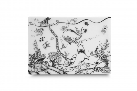 Produse art & craft-Lucru manual - Plansa reutilizabila Funny Mat pentru colorat model Submarin, 48x33.5 cm