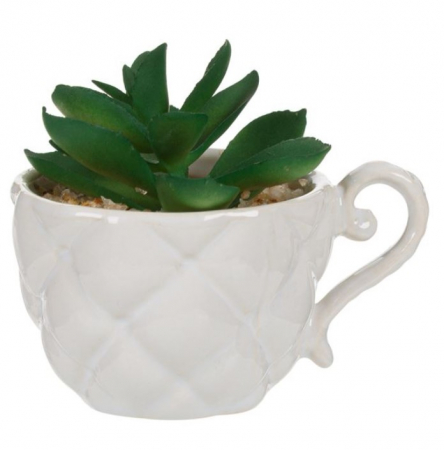 Decoratiuni - Planta decorativa artificiala in ghiveci ceramic tip cana