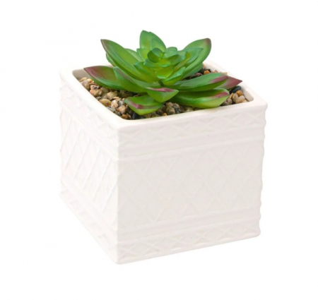 Flori si Plante artificiale - Planta decorativa artificiala in ghiveci decorat cu pietricele