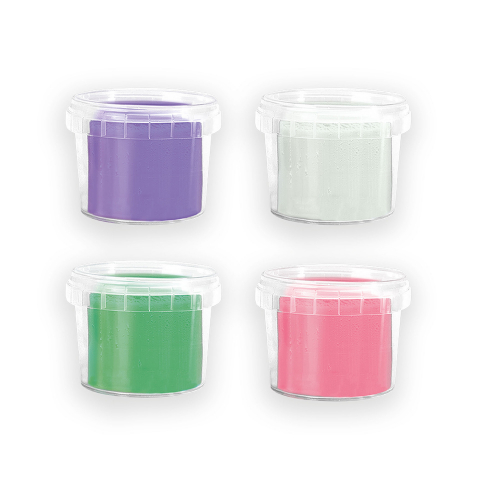 Plastilina colorata vegana pentru copii, fara gluten,set 4 recipiente x 90 gr, +1 an [1]