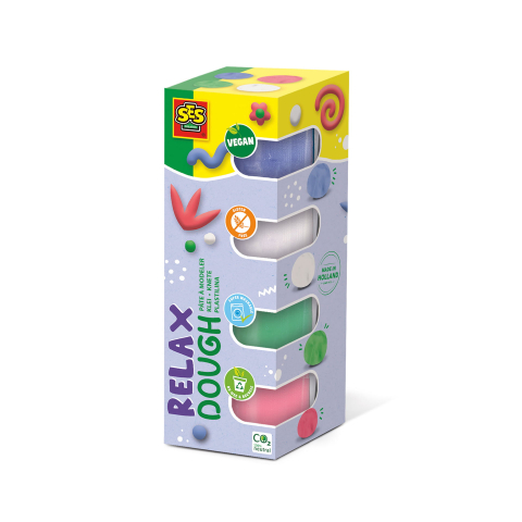 Plastilina - Plastilina colorata vegana pentru copii, fara gluten,set 4 recipiente x 90 gr, +1 an
