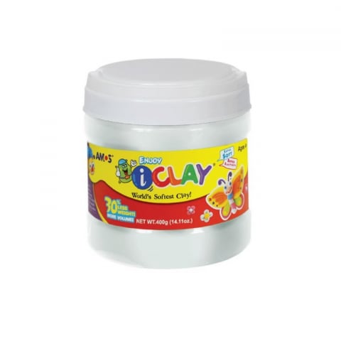 Plastilina - Plastilina iClay Enjoy-alb,400 grame