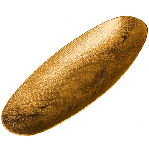 Articole pentru Craciun - Platou decorativ forma de gondola,auriu,plastic,40x15x5 cm