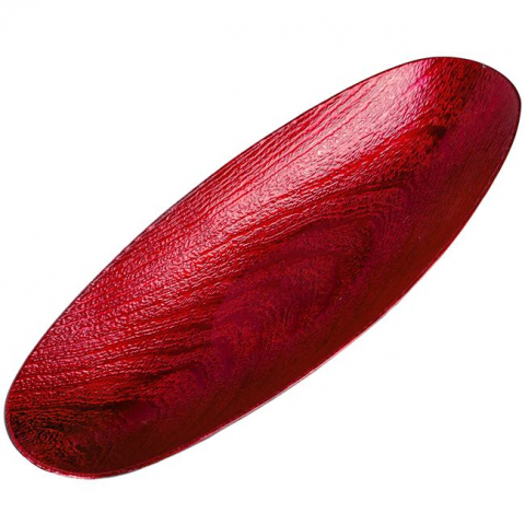 Articole pentru Craciun - Platou decorativ forma de gondola,rosu,plastic,40x15x5 cm
