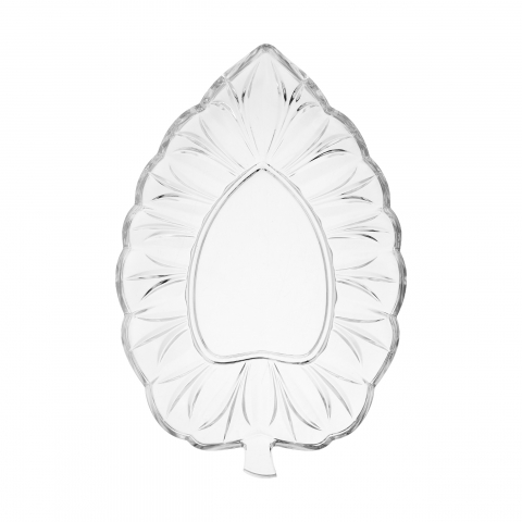 Articole Bucatarie - Platou pentru dervire in forma de frunza,sticla,31x19x3 cm