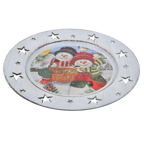 Platou rotund decorativ cu stelute pe margine,plastic,33 cm [1]