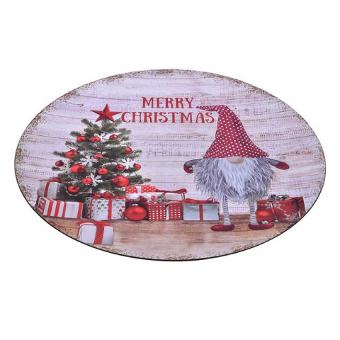 Articole pentru Craciun - Platou rotund decorativ gnom,plastic,40cm