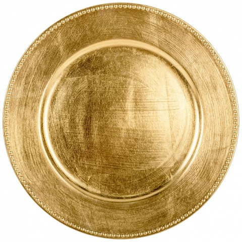 Articole pentru Craciun - Platou rotund decorativ multifunctional,auriu,plastic,33 cm