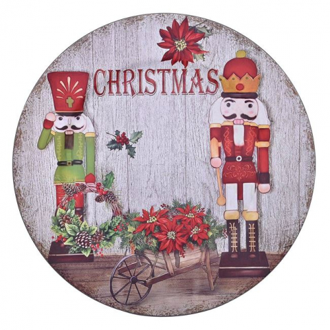 Articole pentru Craciun - Platou rotund decorativ spargator de nuci,plastic,33 cm