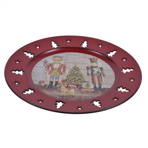Platou rotund decorativ spargator de nuci si stele,plastic,33 cm [1]