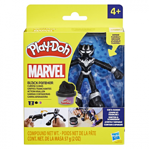 Figurine cu eroi si personaje - PLAY-DOH MARVEL FIGURINA FLEXIBILA CU ACCESORII BLACK PANTHER 10CM
