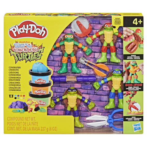 Jocuri si articole copii - PLAY DOH POVESTIRI CU TESTOASE NINJA ADOLESCENTE MUTANTE SET PLASTELINA CREATII COWABUNGA