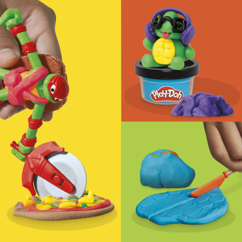 PLAY DOH POVESTIRI CU TESTOASE NINJA ADOLESCENTE MUTANTE SET PLASTELINA CREATII COWABUNGA [3]