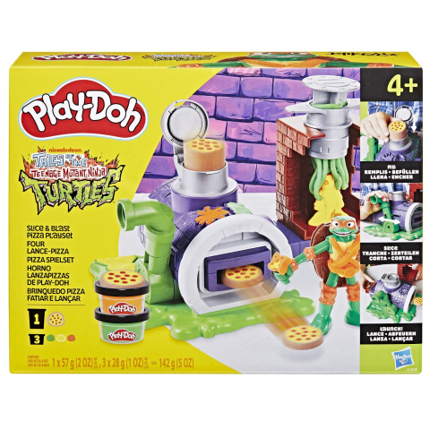 Jocuri si articole copii - PLAY DOH POVESTIRI CU TESTOASE NINJA ADOLESCENTE MUTANTE SET PLASTELINA PIZZA TAIE SI ARUNCA