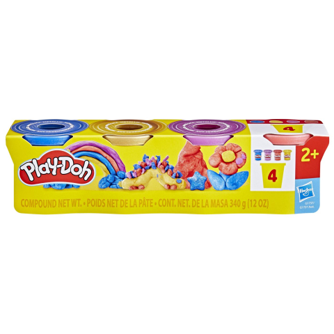 Jucarii de rol - PLAY DOH SET 4 CUTII PLASTILINA CULORI METALICE STRALUCITOARE