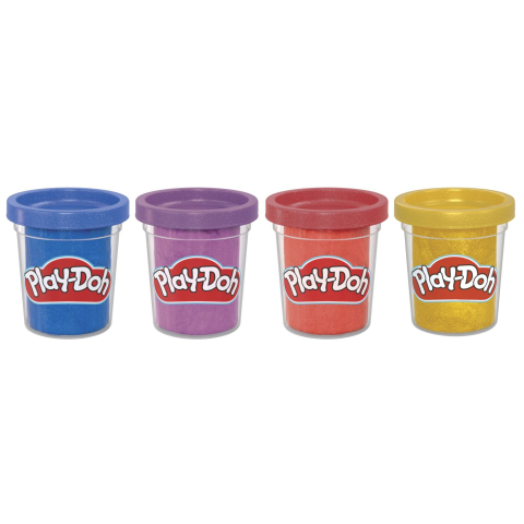 PLAY DOH SET 4 CUTII PLASTILINA CULORI METALICE STRALUCITOARE [1]