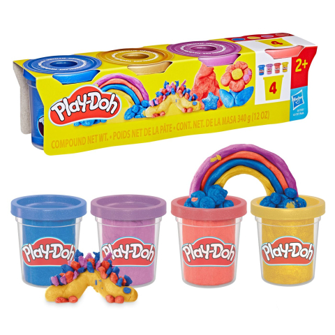 PLAY DOH SET 4 CUTII PLASTILINA CULORI METALICE STRALUCITOARE [6]