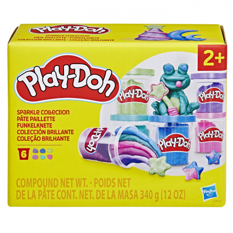 Jocuri si articole copii - Play-Doh Set 6 Cutii Pasta Modelatoare Cu Sclipici