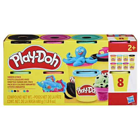 Jocuri si articole copii - PLAY DOH SET 8 CUTII DE PLASTELINA CULORI VIBRANTE