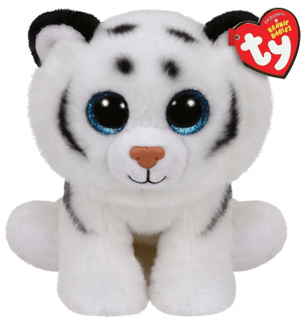 Jocuri si articole copii - Plus TY 15cm Beanie Babies Tundra Tigru Alb