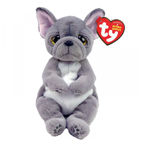 Jucarii de plus - Plus TY 15cm Beanie Bellies Wilfred Cățeluș Gri 
