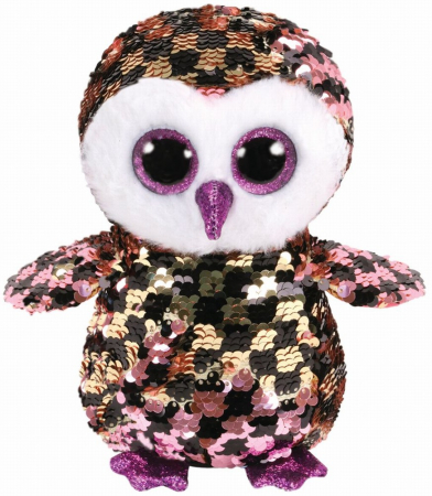 Jocuri si articole copii - Plus ty 15cm boos bufnita checks cu paiete