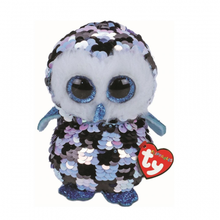 Jocuri si articole copii - Plus Ty, 15 cm, Boo's Bufniță Opper cu Paiete