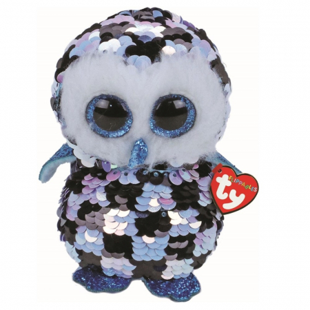 Jocuri si articole copii - Plus Ty, 24 cm, Boo's Bufniță Mozaic cu Paiete