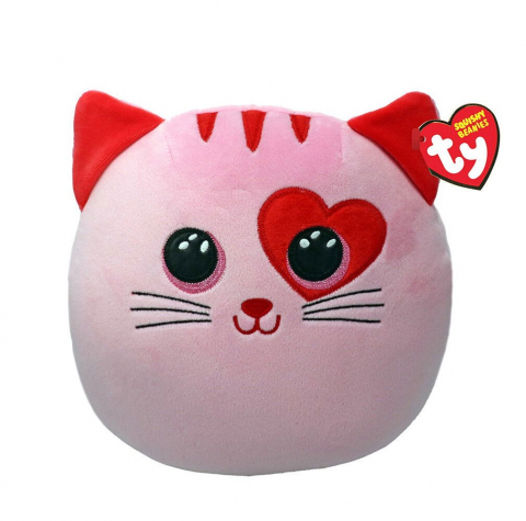 Jocuri si articole copii - PLUS TY SQUISH BEANIES PISICUTA FLIRT ROZ 22CM