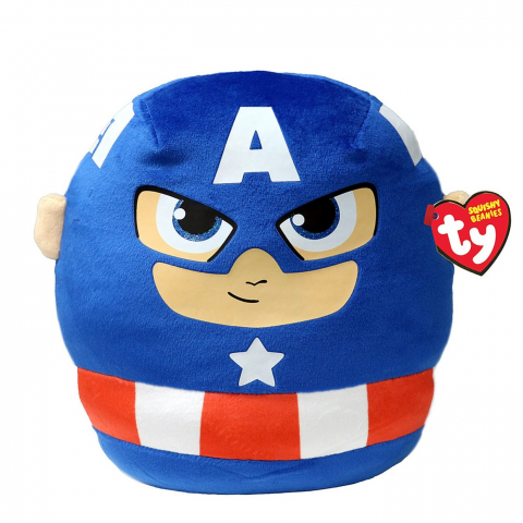 Jocuri si articole copii - PLUS TY SQUISHY BEANIES MARVEL CAPTAIN AMERICA 30CM