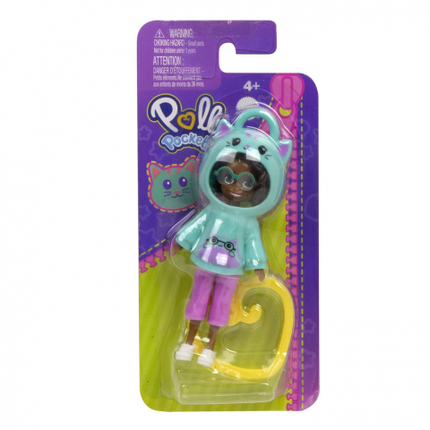 Papusi & accesorii - POLLY POCKET PAPUSA CU CLIPS SI HANORAC CU GLUGA