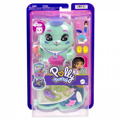 Jocuri si articole copii - POLLY POCKET SET GENTUTA ANIMALUT PISICUTA MARINAR CU ACCESORII