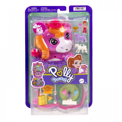 Jocuri si articole copii - POLLY POCKET SET GENTUTA ANIMALUT PONEI LA RODEO CU ACCESORII