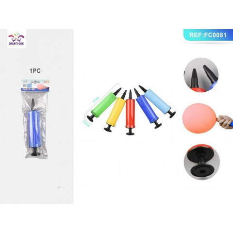 Articole pentru Petrecere - Descoperă Pompa de Umflat Baloane PartyGo - 17 cm, Diverse Culori