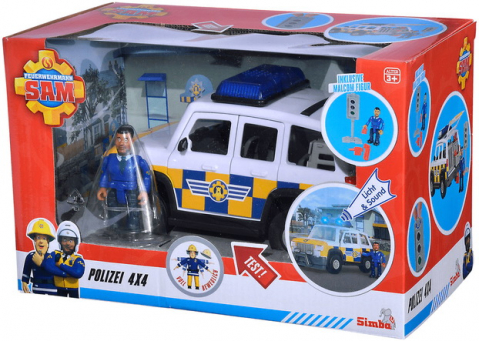 Jocuri si articole copii - POMPIERUL SAM MASINA DE POLITIE CU FIGURINA MALCOM