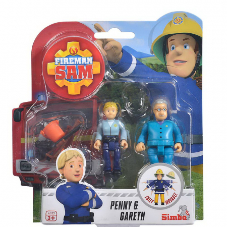 Figurine cu eroi si personaje - Pompierul Sam Set Figurine Penny și Gareth 7.5cm 