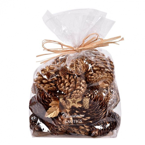 Potpourri sfera si con decorativ pentru Craciun,auriu [2]