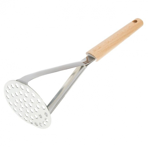 Articole Bucatarie - Presa metalica cu perforatii si maner din lemn pentru piure,27 cm