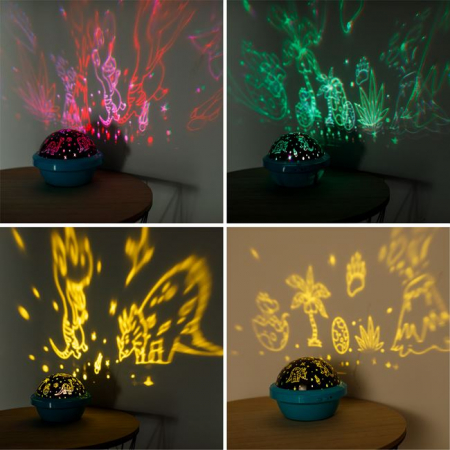 Proiector led Dinozauri cu 3 moduri de lumini,plastic,13x10.5 cm [1]
