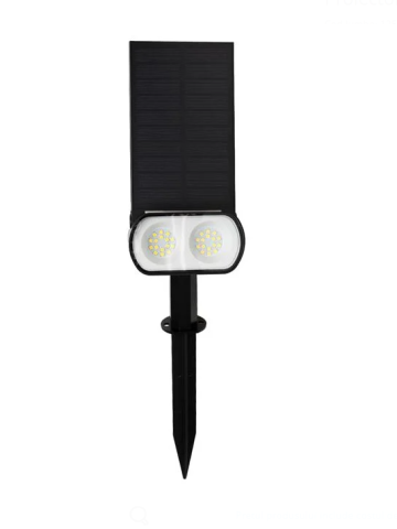 Felinare, stalpi si lampi solare - Proiector solar LED cu stick, 22 cm, 200 lm,plastic, negru