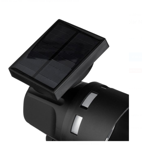 Proiector solar negru rotund cu stick, 33 cm, LED alb [1]
